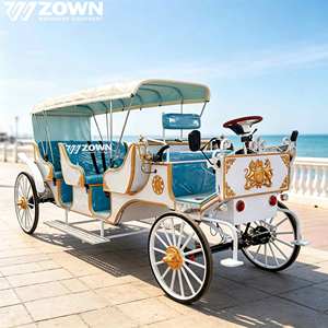Nouvelle arrivée : chariot électrique vintage pour visites touristiques, chariot sans chevaux pour sites touristiques, exploitation de parcs et location pour événements privés - Product Image 1