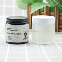 Pot à bougie rond en verre de luxe personnalisé de 5oz 5oz 8oz 16oz 32oz avec couvercle en métal et emballage en boîte
