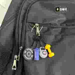 High Quality Exquisite Fitness Keychains with Dumbbell Plates Kettlebells for Bags Pendants and Ornaments - Product Image 3