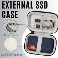 Étui rigide en EVA compatible avec les SSD externes portables SanDisk Extreme Pro/SanDisk Extreme 500 Go 1 To 2 To - Petit étui de protection
