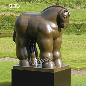 Estatua de caballo ancho de bronce, estatua abstracta famosa, moderna, al aire libre - Product Image 1