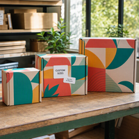 Caja de cartón corrugado de color personalizado, caja de cartón laminado a todo color con impresión de logotipo para embalaje minorista al por mayor