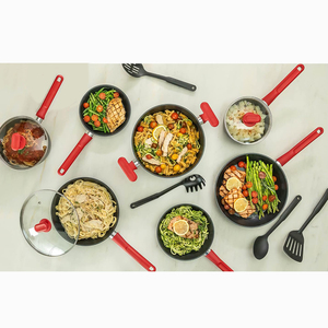 High Quality 12-Piece Aluminum Alloy Non-Stick Cooking <b>Pots</b> Glass Lids Soft Touch Handles Forged Ceramic <b>Induction</b> Cookware Set - Product Image 3