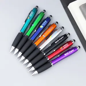 Customized Led Laser Light Up Ball Ballpoint Pen With Rubber Grip-personalized Light Ball Pens Custom Logo Engraved