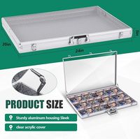 Vitrine de présentation pour cartes de collection 24*20 pouces, en aluminium, verrouillable et avec poignée, portable pour objets de collection, cartes sportives gradées, TCG, artisanat