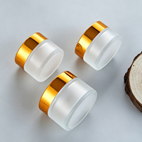 Pot en verre givré pour crème 50g, pot en verre couleur personnalisée 30g avec capuchon doré, capuchon en plastique ABS, capuchon cosmétique, emballage cosmétique recyclable