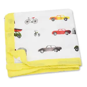 4 слоя муслинового одеяла из хлопка и бамбука для маленьких мальчиков и девочек