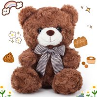 Peluche Kawaii Ours en Peluche Personnalisable avec Étiquette et Nœud – Cadeau Idéal pour Femmes et Filles