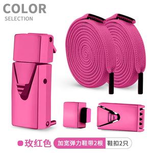 게으른 탄성 신발 끈 다채로운 금속 버튼 프레스 버클 플랫 탄성 신발 끈 없음 넥타이 운동화 신발 끈 - Product Image 6