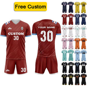 Maillot de football personnalisé avec logo, motifs et numéros, respirant et à séchage rapide, pour hommes, étudiants, enfants, équipes de compétition - Product Image 1