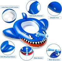 Bouées de piscine gonflables en forme de requin de la marque AGS pour enfants de 3 à 11 ans, avec pistolets à eau, pour garçons et filles, jeu aquatique à domicile