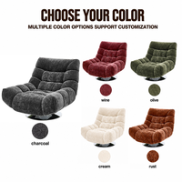 Fauteuil pivotant - Design ergonomique moderne pour salon et bureau à domicile, tissu léger, écologique, style rétro décontracté