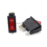 Interrupteur à bascule KCD3 15A 250V 20A 125VAC 3 broches 2 positions marche/arrêt avec voyant rouge 15x32mm