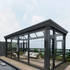 Garden Retractable Roof Glass Sunroom Four Season Sun Room Aluminum