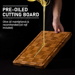 FLYWOD Kitchen <strong>Tools</strong> Chopping Block Bamboo Chopping <strong>Board</strong> Set End Grain Bamboo Cutting <strong>Board</strong> - Product Image 5
