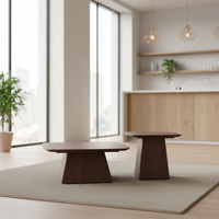 Ensemble de table en bois massif moderne personnalisable, meubles robustes et élégants adaptés aux salons, aux hôtels et aux espaces de détente