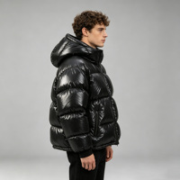 YINBO Manteau Trench à Capuche Imperméable Grande Taille avec Fermeture Éclair Longue, Effet Camouflage Brillant, Style Streetwear Hiver