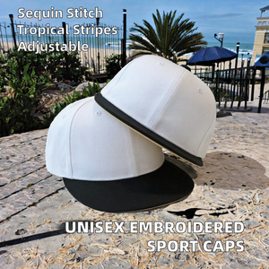 Casquette Snapback Bicolore Blanche et Noire en Gros, Visière Plate, Réglable, Style Classique Streetwear Hip Hop, Chapeau de Sport Personnalisable - Product Image 2