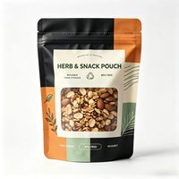 Sachets personnalisés imprimés, refermables, recyclables et réutilisables en plastique de qualité alimentaire pour le stockage de collations et d'herbes
