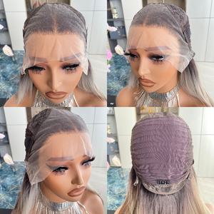 Perruques synthétiques lisses 13x4 à lacet frontal de haute qualité, avec raie au milieu, pour femmes noires – Meilleures ventes - Product Image 5