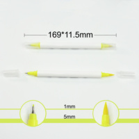 Stylo double pointe fluorescent vibrant, marqueur aquarelle, pinceau souple, pointe fine 0,4 mm pour calligraphie manuelle et dessin de contour