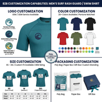 Maillot de surf personnalisé pour homme à manches courtes, protection UPF 50+, extensible dans les 4 sens, sublimation, vente en gros, directement de l'usine OEM