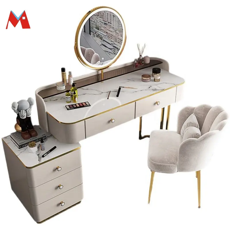 Modern Makeup Desk Wooden Minimalist Storage Cabinet With Mirror Bedroom Furniture Dressing Table