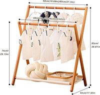 Porte-vêtements en bambou, petit porte-vêtements avec étagère de rangement, porte-vêtements suspendu, séchoir à vêtements, rangement pliable pour vêtements