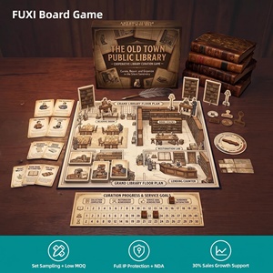 Old Town Public Library Co-op Educational Family Fun <b>Cardboard</b> Carrom Board Table Game with Full Color Printing Square Corners - Product Image 1