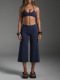 Set Personalizzato con Reggiseno Halter e <span class=keywords><strong>Pantaloni</strong></span> <span class=keywords><strong>Capri</strong></span> a Gamba Larga |   Completi da yoga sexy a due pezzi |   Completo Sportivo Estivo a Rapida Asciugatura per Donne, Produzione di Fabbrica - Product Image 5