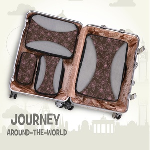 Hawaiian Customized Hau Flower Polyester Zipper Compression Luggage Handhold <b>Packing</b> Cubes Portable Travel Duffle Storage Bag - Product Image 5