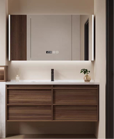 Comptoir de salle de bain en pierre frittée moderne, miroir intelligent résistant aux rayures, mural, sur mesure, vente en gros