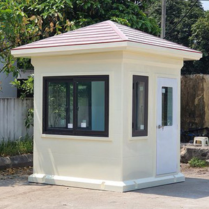 Cabine de sécurité en acier, poste de garde métallique noir, équipement de stationnement portable - Product Image 2