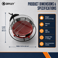 Barbecue portable à bois avec grille de cuisson pour camping, jardin, terrasse et fêtes en famille