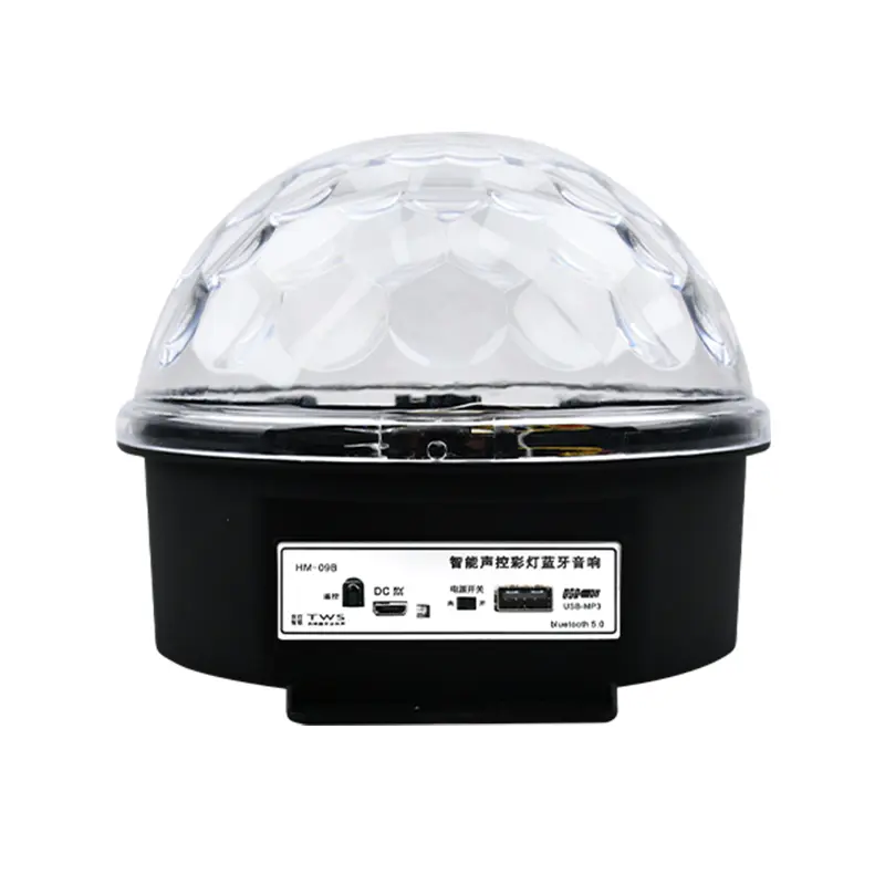 Disco DJ Wireless Speakers Rotating LED Strobe Bulb 6 Changing Multi-Color Stage Light BT Speaker