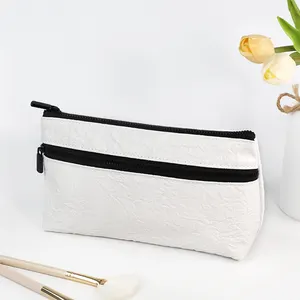 Travel Waterproof Dupont Paper Pouch Organizer Zipper Portable Cosmetic Brush Custom Leather Make Up Bag