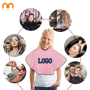 Cape de <span class=keywords><strong>Coiffeur</strong></span> Rose Courte Personnalisable avec Logo, Coupe Parapluie, pour Teinture Capillaire, Salon de Coiffure, Institut de Beauté et Maquillage - Product Image 1