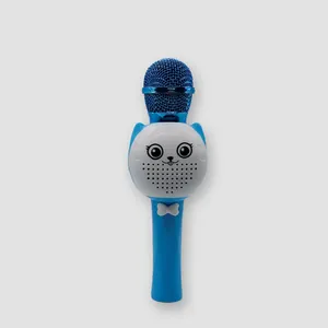 儿童礼品蓝色便携式手持麦克风扬声器无线蓝牙熊卡拉ok麦克风