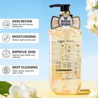 Ensemble de gel douche parfumé à marque privée, Peptide 500ml, Gel douche nourrissant et blanchissant à la fleur de cerisier, Douche Blanchissante