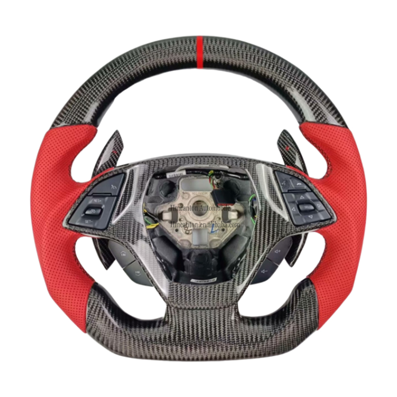 Carbone + cuir + point rouge + bande rouge + aucun boutons