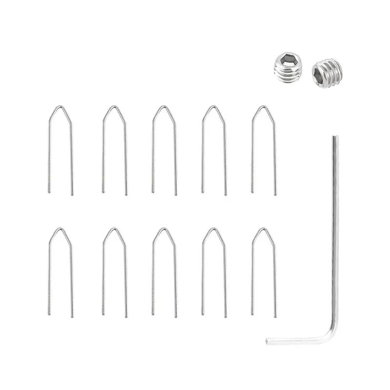 Broches argentées pour cartes (lot de 10) + vis à clé