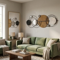 Miroirs muraux en métal pour la décoration intérieure de la maison, 120,02*3,18*43,18CM, miroir décoratif en bois et en métal à poser au mur