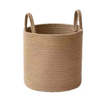 Panier personnalisé en corde de coton tissé à la main, grande capacité, avec fermeture à cordon, pour vêtements sales et rangement de jouets