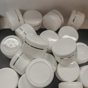 High Quality 30g 50g 100g 150g 200g White PP <b>Plastic</b> Cream Packaging Cosmetic Cream <b>Jars</b> With Gold Silver Edge Cap - Product Image 6