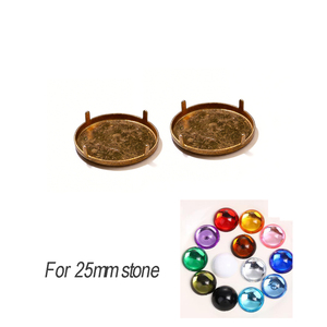 Gold Plated DIY Jewelry Making Findings Round Stone Setting for 25mm Crystal - Product Image 4