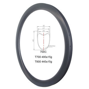 2020 27 millimetri Più Ampio Della Bicicletta Della Strada Cerchi In Carbonio 700c Profilo 45 millimetri cerchio per Copertoncino Tubeless Ready Aero Orlo Della Strada del Freno disponibile - Product Image 1