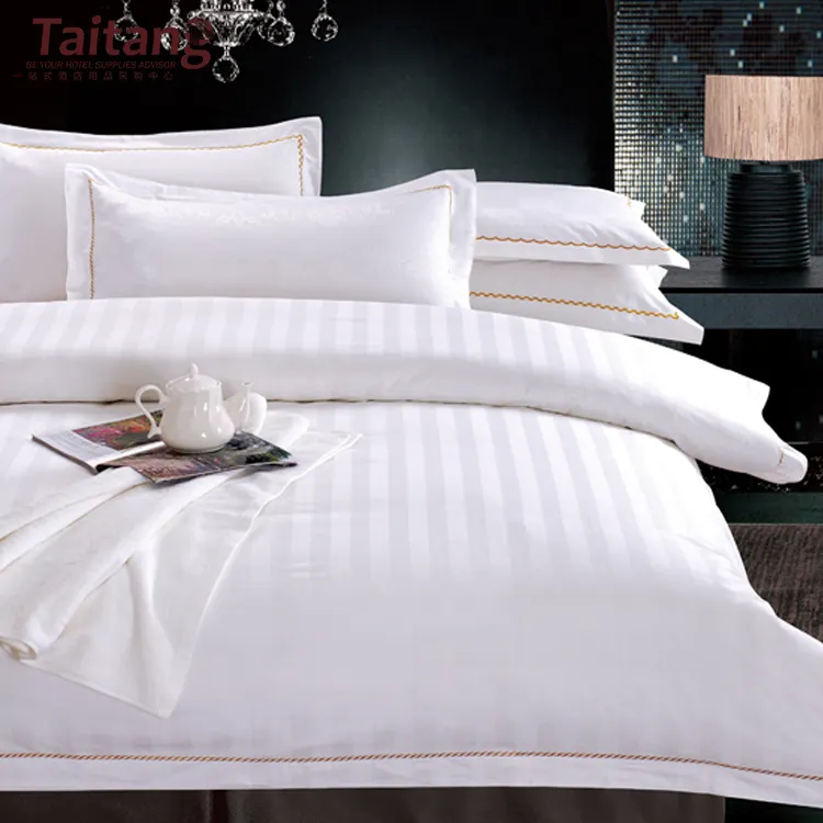 任意のサイズの綿 100% の高級ホテルホームテキスタイル白寝具セットのホテルのベッドリネン寝具セットベッドシート