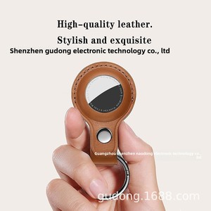 LETREEN - Juego de <span class=keywords><strong>4</strong></span> Fundas de Cuero para <span class=keywords><strong>AirTag</strong></span>, con Soporte para Llavero, para Bolsos, Mantiene una Fuerte Señal GPS, Antiarañazos - Product Image 4