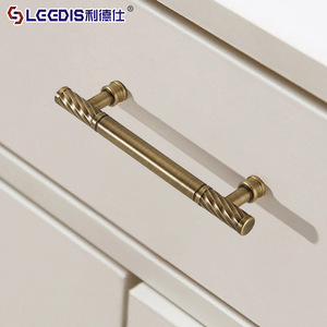 LCCDIS French Style Brass Cabinet Handle Bar Shape Drawer Door Pull Durable Die Casting <b>Copper</b> Material - Product Image 2
