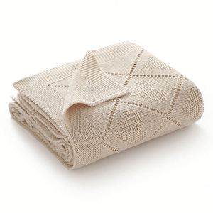 Couverture de poussette tricotée 100 % coton pour bébé, brodée, respirante, idéale pour l'été - Product Image 3